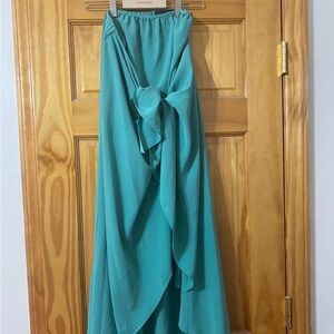 Hatch The Tie-Front Silk Maternity Dress One Size green